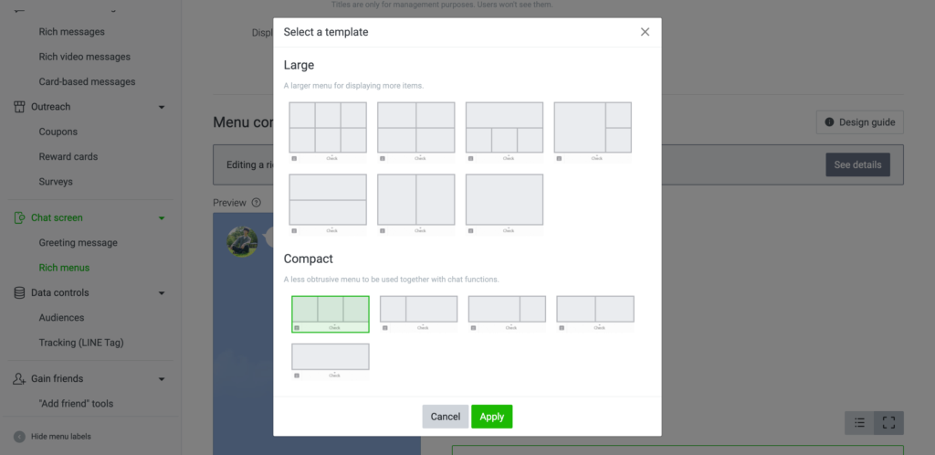 line official account manager template